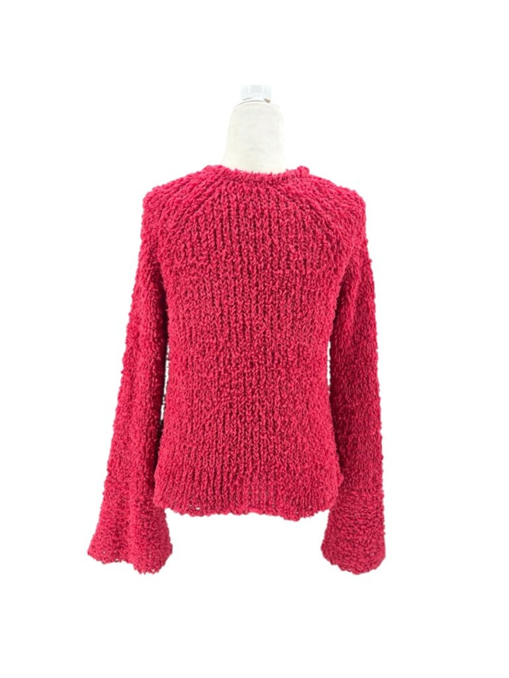 Free People Womens Small Sweater Pullover Chunky Shaggy Open Knit Flared Sleeves - Picture 5 of 12
